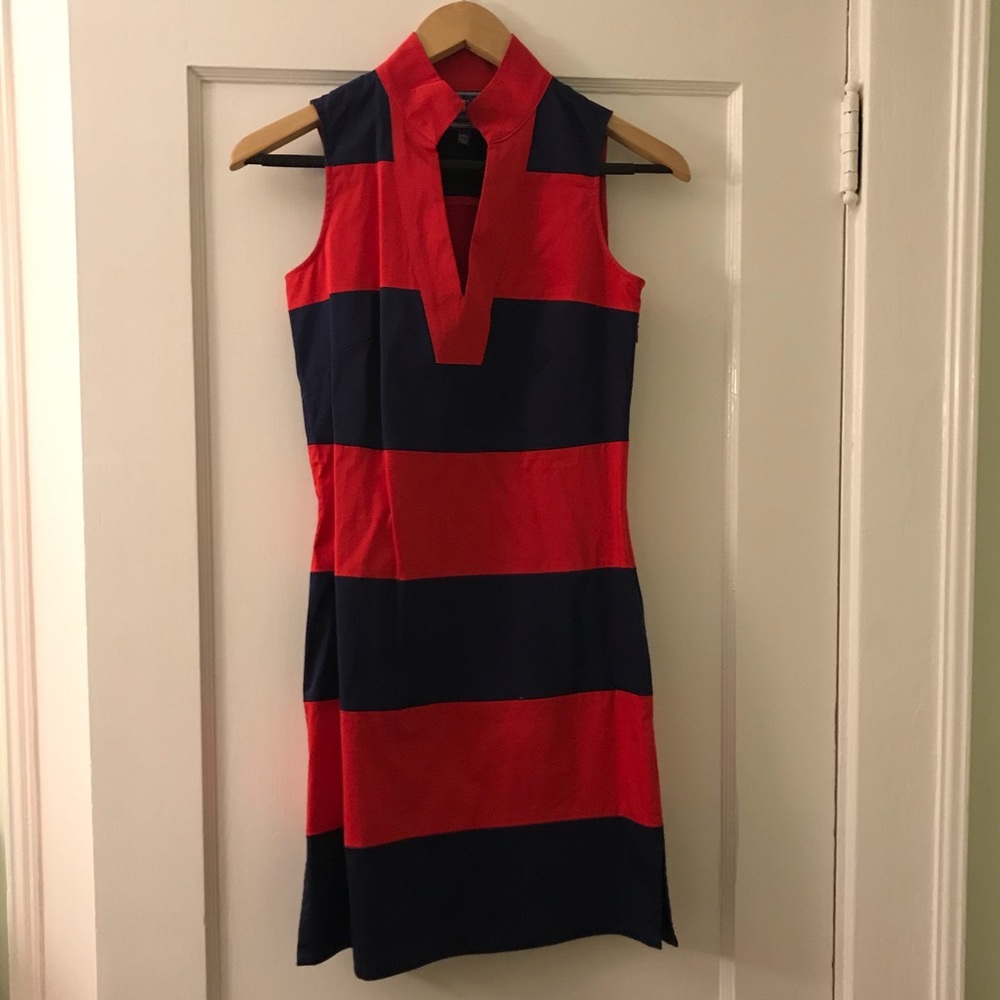 Sail to Sable Navy and White Sleeveless Dress